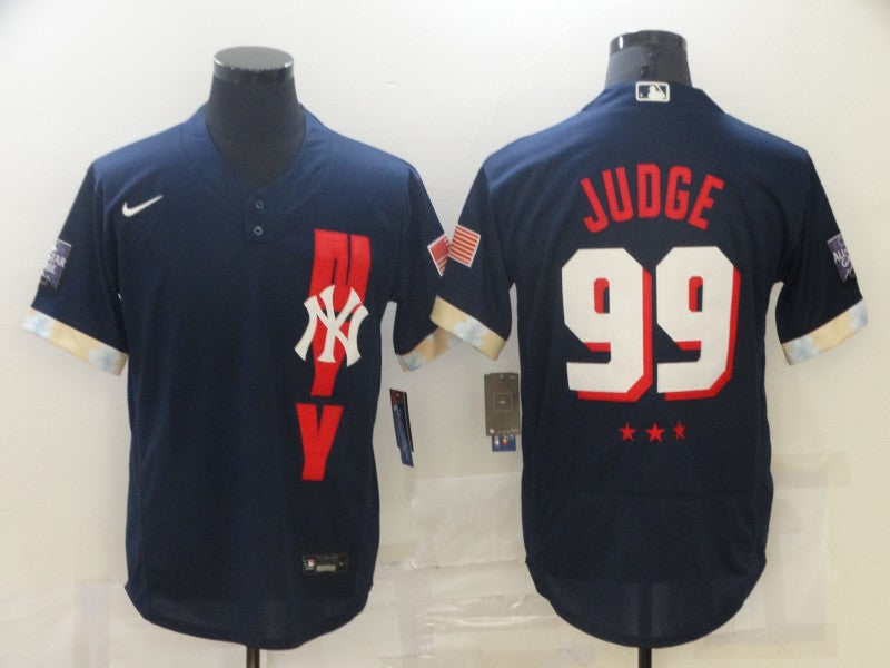 Men's New York Yankees Aaron Judge #99 Navy All Star Game Jersey1 baseball jersey product view 1