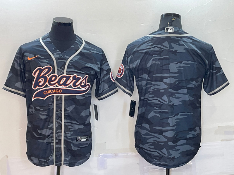 Men's Chicago Bears Grey Camouflage Blank Jersey1 football jersey product view 1