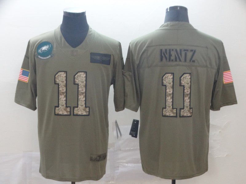 Men's Philadelphia Eagles Carson Wentz #11 Brown Game Player Jersey1 football jersey product view 1