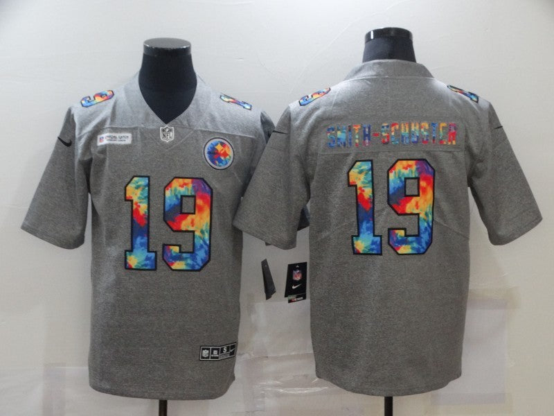 Men's Pittsburgh Steelers JuJu Smith-Schuster #19 Gray Player Game Jersey1 football jersey product view 1