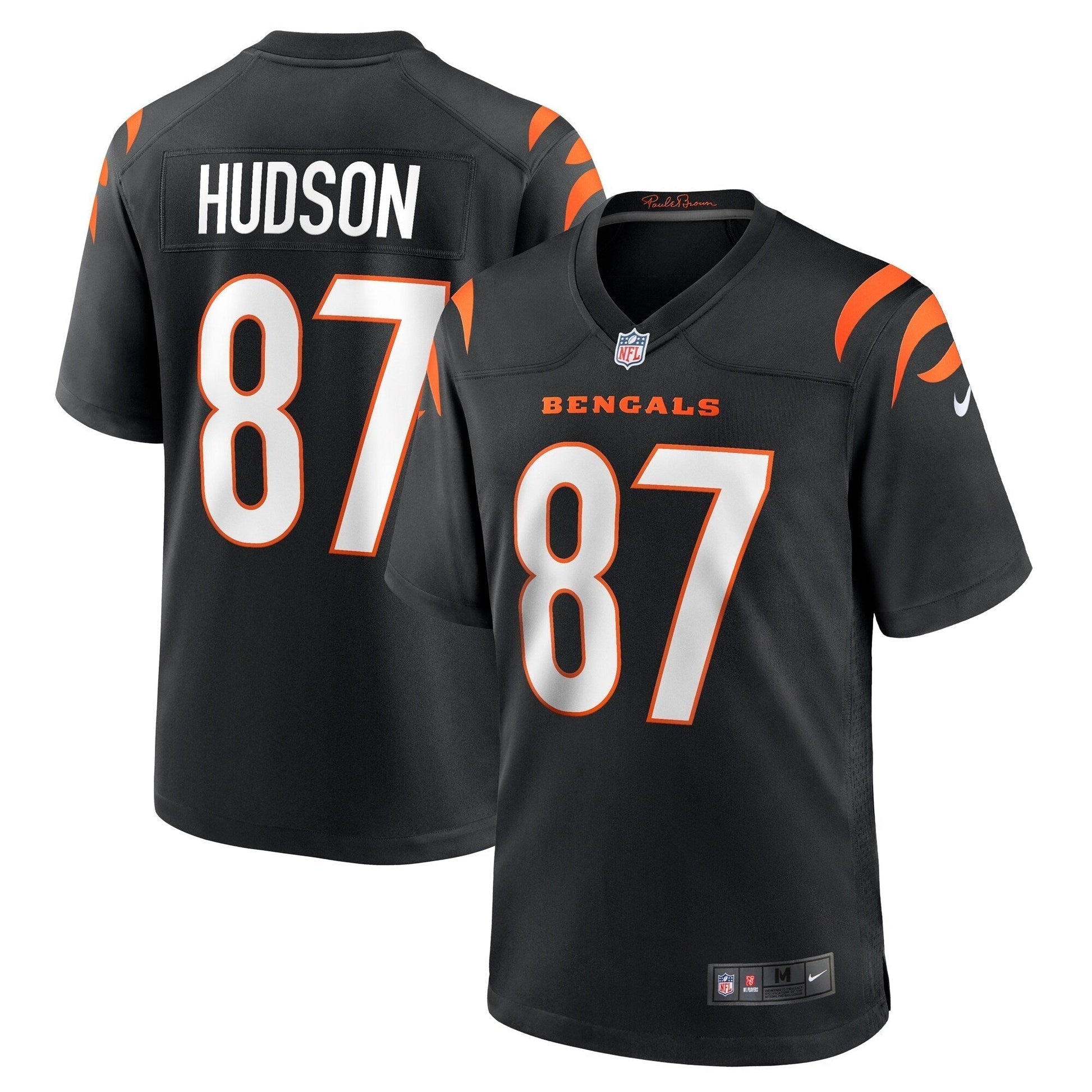 Tanner Hudson Cincinnati Bengals Nike Home Game Jersey - Black football jersey product view 1