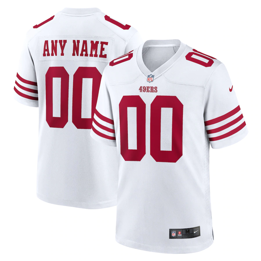 Custom San Francisco 49ers White Game Player Jersey1 football jersey product view 1