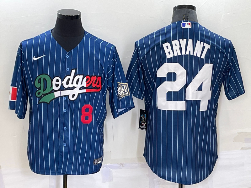 Men's Los Angeles Dodgers Kobe Bryant #8-24 Blue Game Player Jersey1 basketball jersey product view 1