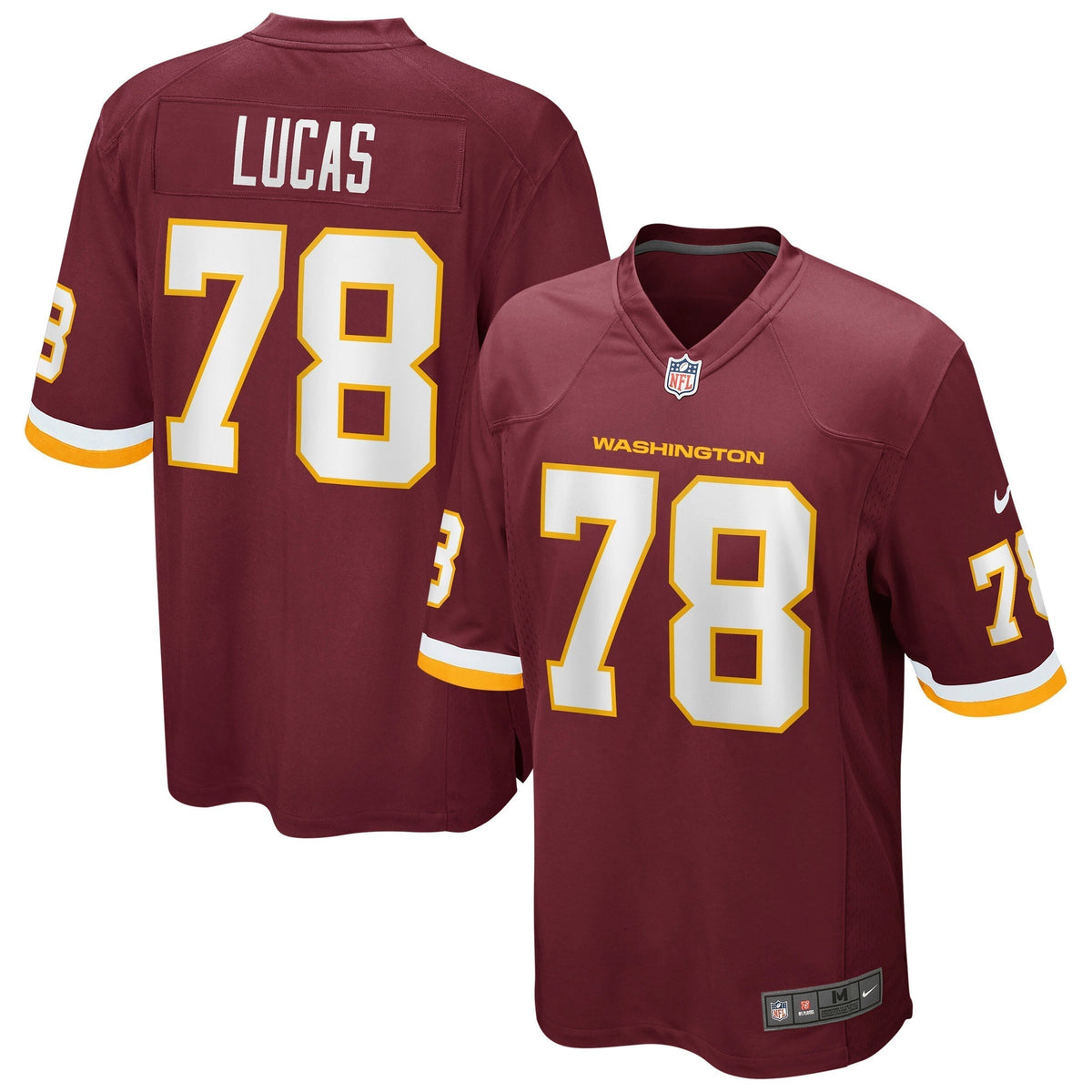 Cornelius Lucas Washington Football Team Nike Game Jersey - Burgundy football jersey product view 1
