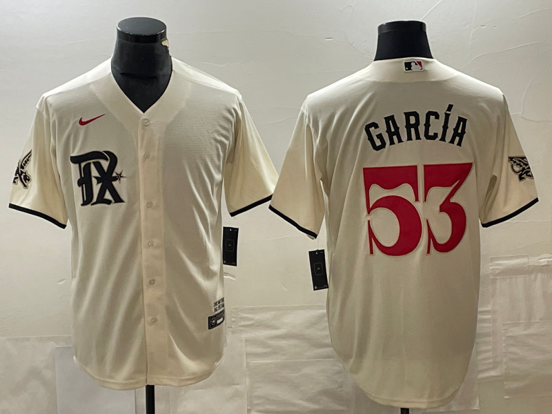 Men's Texas Rangers Adolis Garcia #53 Cream 2023 City Connect Replica Baseball Jersey1 baseball jersey product view 1