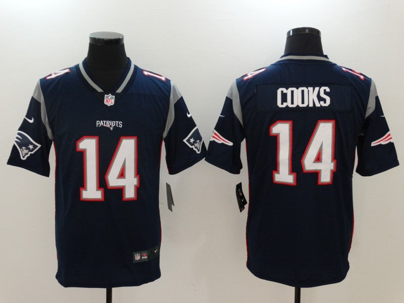 Men's New England Patriots Brandin Cooks #14 Navy Game Player Jersey1 football jersey product view 1
