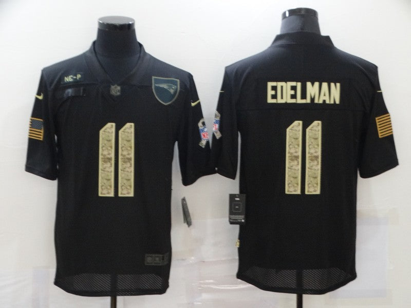 Men's New England Patriots #11 Julian Edelman Black Game Player Jersey1 football jersey product view 1