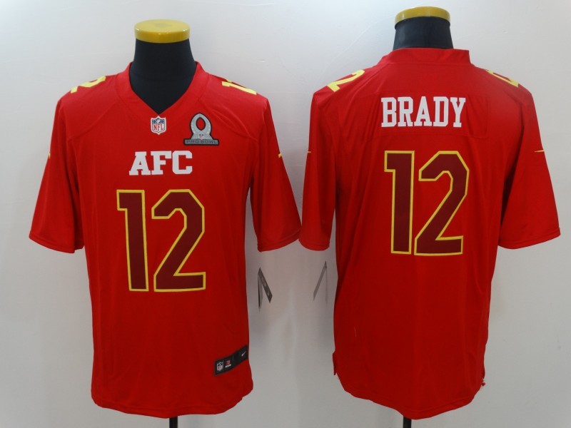 Men's New England Patriots Tom Brady #12 Red Player Game Jersey1 football jersey product view 1