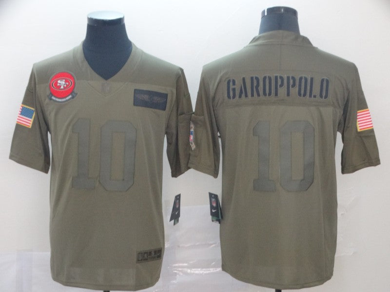 Men's San Francisco 49ers Jimmy Garoppolo #10 Brown Game Jersey1 football jersey product view 1