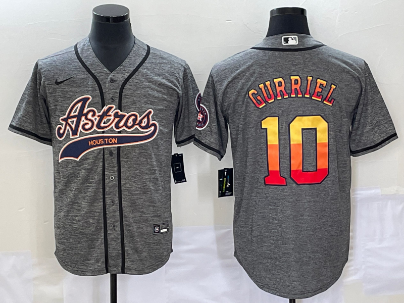 Men's Houston Astros Yuli Gurriel #10 Gray Replica Player Jersey Joint Edition baseball jersey product view 1