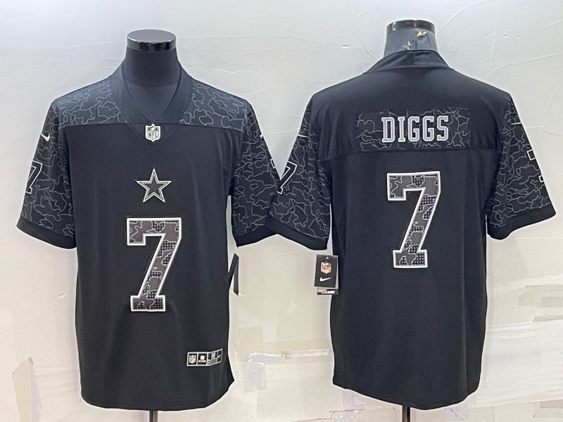 Men's Dallas Cowboys Trevon Diggs #7 Black RFLCTV Limited Jersey1 football jersey product view 1
