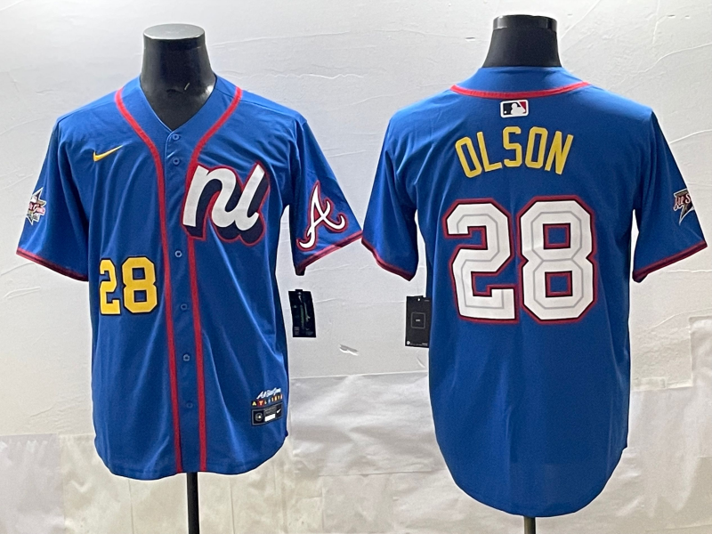 Men's National League Matt Olson #28 Blue 2025 All-Star Edition Limited Player Jersey baseball jersey product view 1
