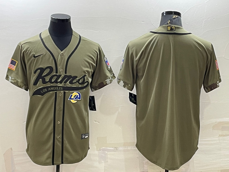 Men's Los Angeles Rams Olive 2022 Salute To Service Limited Blank Jersey1 football jersey product view 1