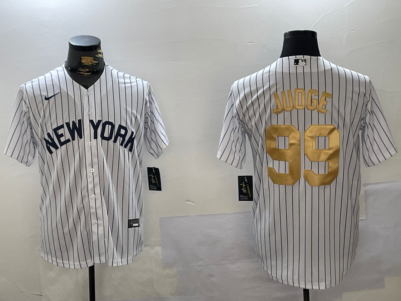 Men's New York Yankees Aaron Judge #99 White Game Player Jersey1 baseball jersey product view 1