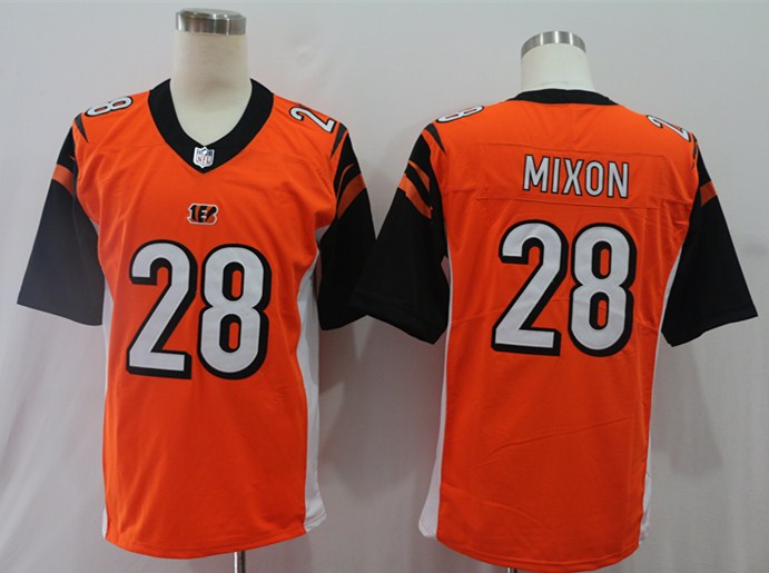 Men's Cincinnati Bengals Joe Mixon #28 Orange Game Jersey2 football jersey product view 1