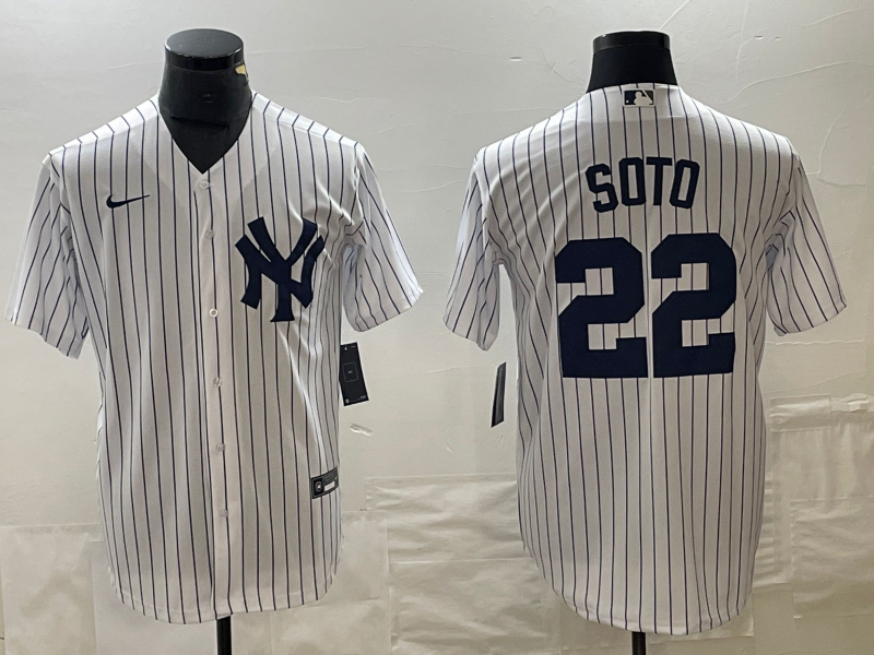 Men's New York Yankees Juan Soto #22 White Home Replica Player Jersey1 baseball jersey product view 1