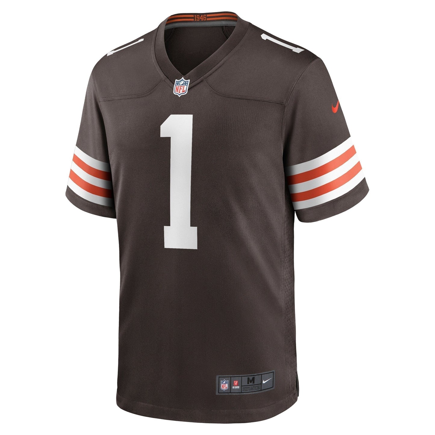 Number 1 Dad Cleveland Browns Nike Game Jersey - Brown football jersey product view 2