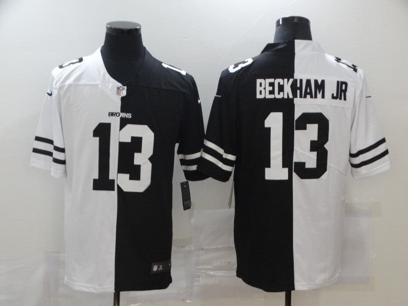 Men's Cleveland Browns Odell Beckham Jr. #13 Black/White Game Jersey1 football jersey product view 1
