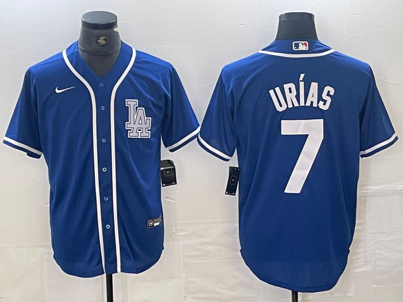 Men's Los Angeles Dodgers Julio Urias #7 Blue Limited Player Jersey1 baseball jersey product view 1