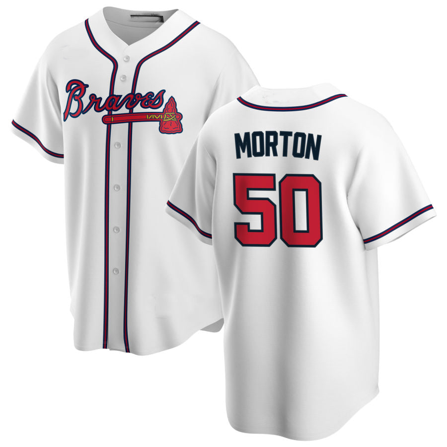 Atlanta Braves #50 Charlie Morton White Alternate Authentic Player Jersey Stitches Baseball Jerseys baseball jersey product view 1