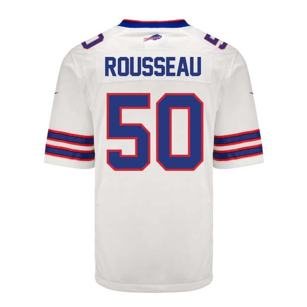 B.Bills #50 Greg Rousseau Player White Game Jersey -Stitched American Football Jerseys football jersey product view 1