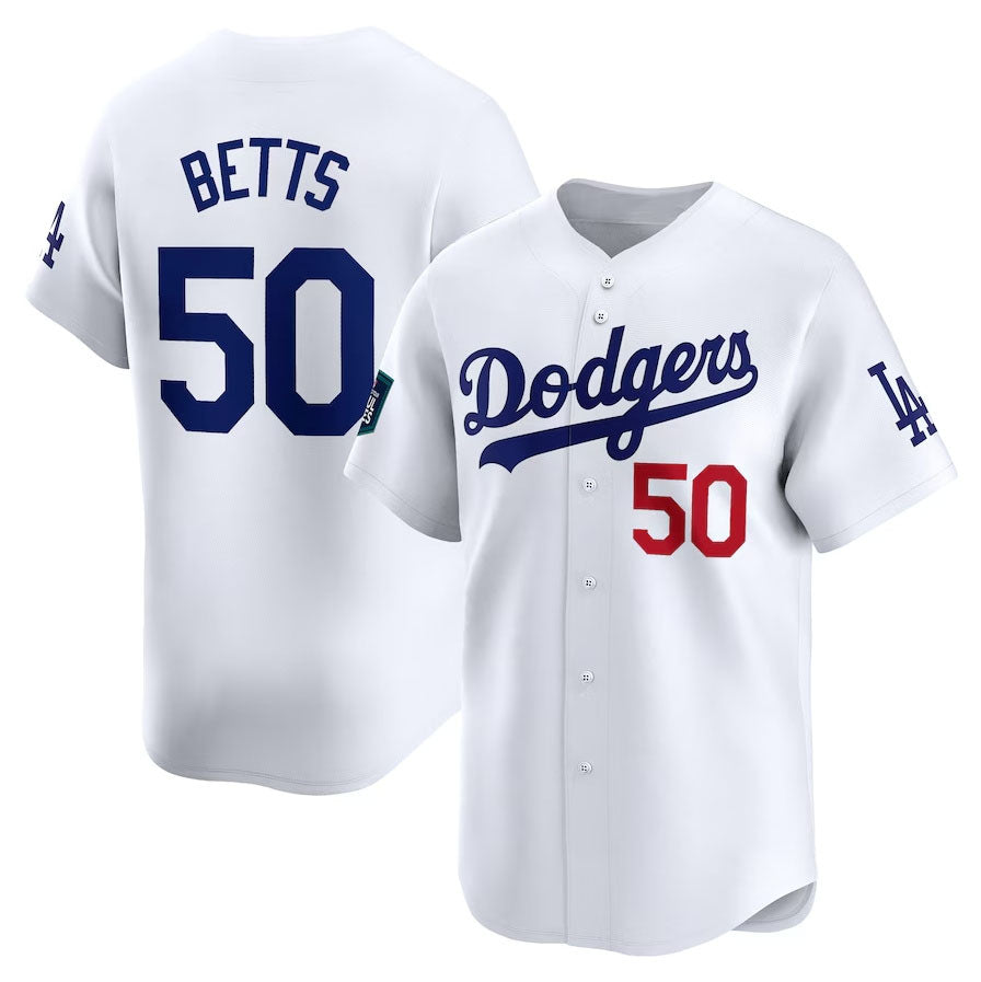 Los Angeles Dodgers #50 Mookie Betts 2024 World Tour Seoul Series Home Limited Player Jersey - White Stitches Baseball Jerseys baseball jersey product view 1