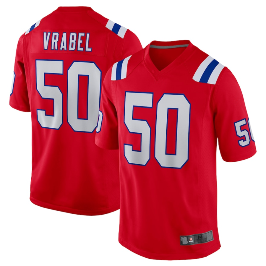 #50 Mike Vrabel Player NE.Patriots Red Alternate Game Football Jerseys football jersey product view 1