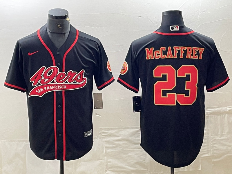 Men's San Francisco 49ers Christian McCaffrey #23 Black Fashion Jersey1 Joint Edition football jersey product view 1