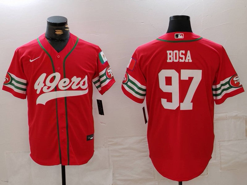 Men's San Francisco 49ers Nick Bosa #97 Scarlet Player Game Jersey1 football jersey product view 1