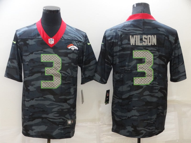 Men's Denver Broncos Russell Wilson #3 Grey Camouflage Game Jersey1 football jersey product view 1