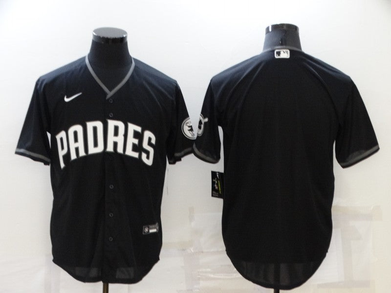 Men's San Diego Padres Black Official Replica Blank Jersey baseball jersey product view 1