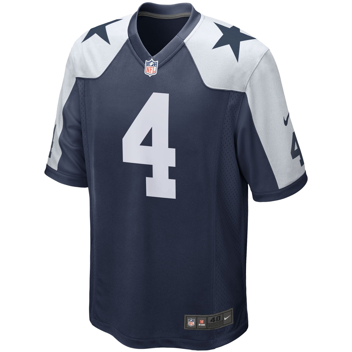 Dak Prescott Dallas Cowboys Nike Alternate Game Team Jersey - Navy football jersey product view 2
