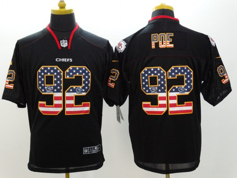Men's Kansas City Chiefs Dontari Poe #92 Black Game Jersey1 football jersey product view 1