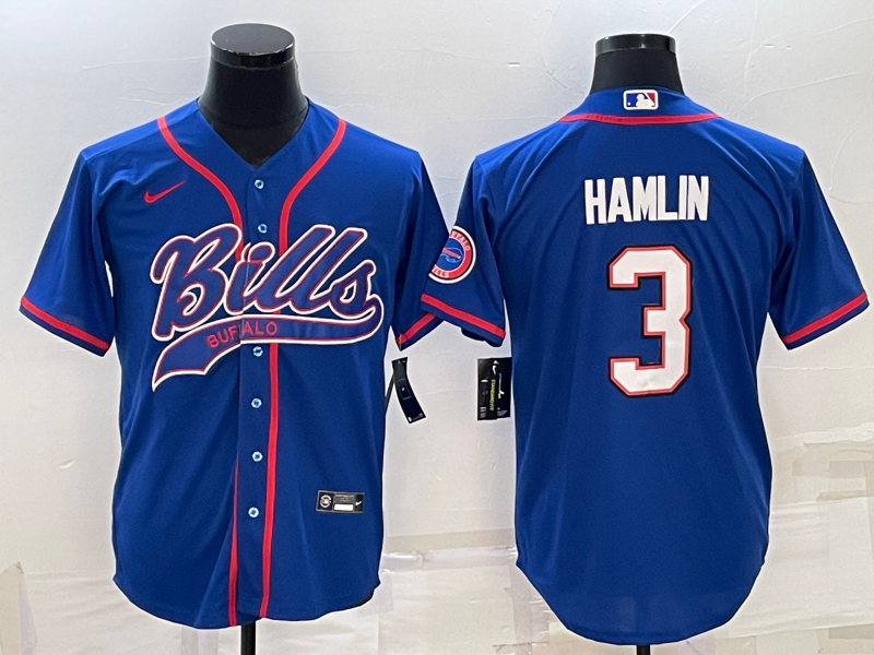 Men's Buffalo Bills Damar Hamlin #3 Royal Game Jersey1 Joint Edition football jersey product view 1