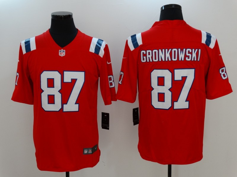 Men's New England Patriots Rob Gronkowski #87 Red Game Jersey1 football jersey product view 1