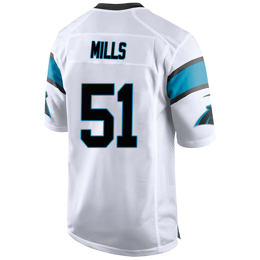C.Panthers #51 Sam Mills White Stitched Player Game Football Jerseys football jersey product view 1
