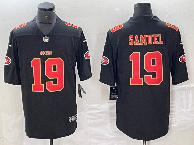 Men's San Francisco 49ers Deebo Samuel #19 Black Fashion Game Jersey1 football jersey product view 1