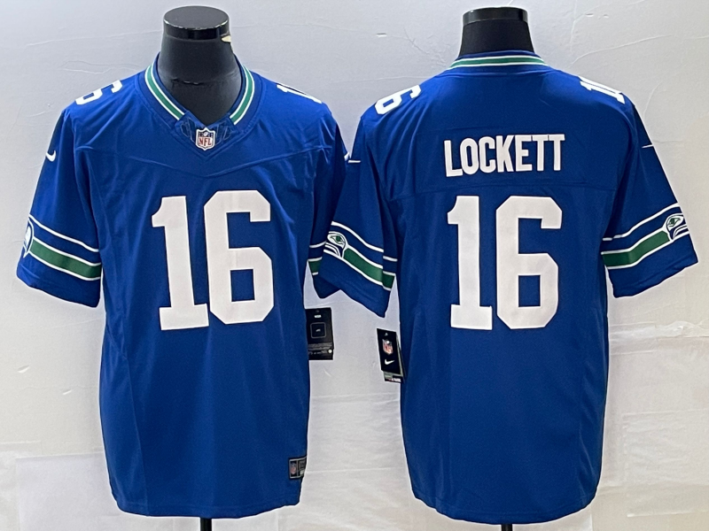 Men's Seattle Seahawks Tyler Lockett #16 Royal Throwback Legend Player Jersey football jersey product view 1