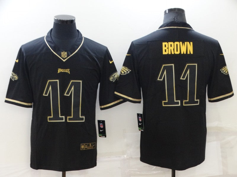 Men's Philadelphia Eagles A.J. Brown #11 Black Game Player Jersey1 football jersey product view 1