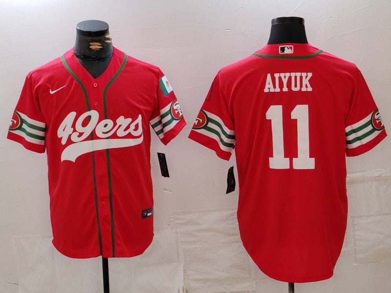 Men's San Francisco 49ers Brandon Aiyuk #11 Scarlet Player Game Jersey1 football jersey product view 1