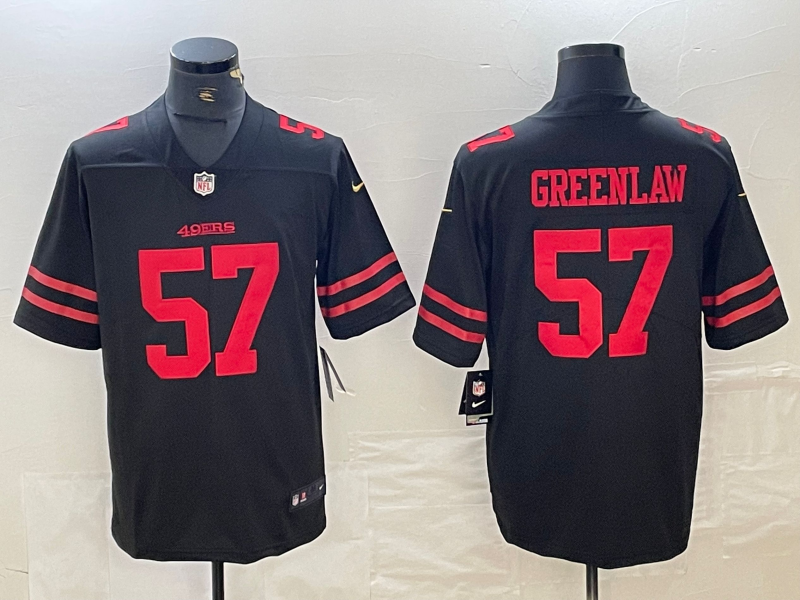 Men's San Francisco 49ers Dre Greenlaw #57 Black Game Player Jersey1 football jersey product view 1