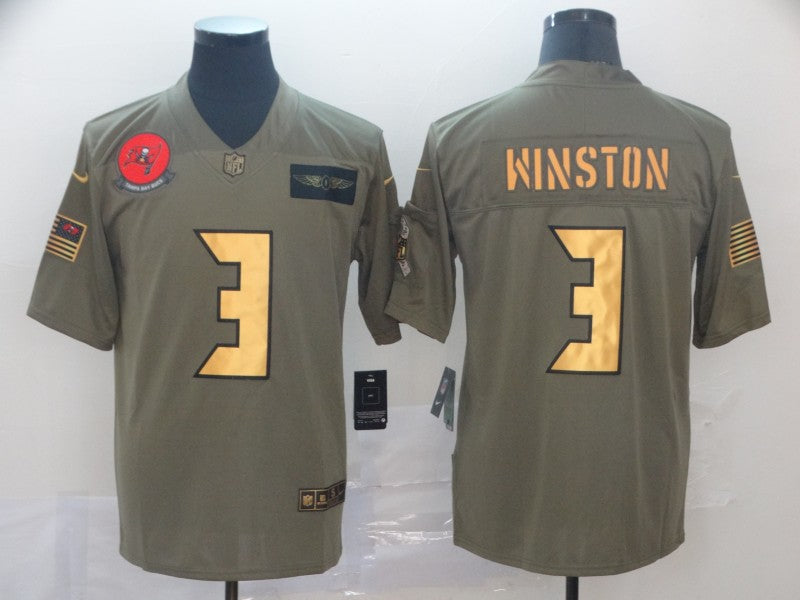 Men's Tampa Bay Buccaneers Jameis Winston #3 Brown Game Player Jersey1 football jersey product view 1