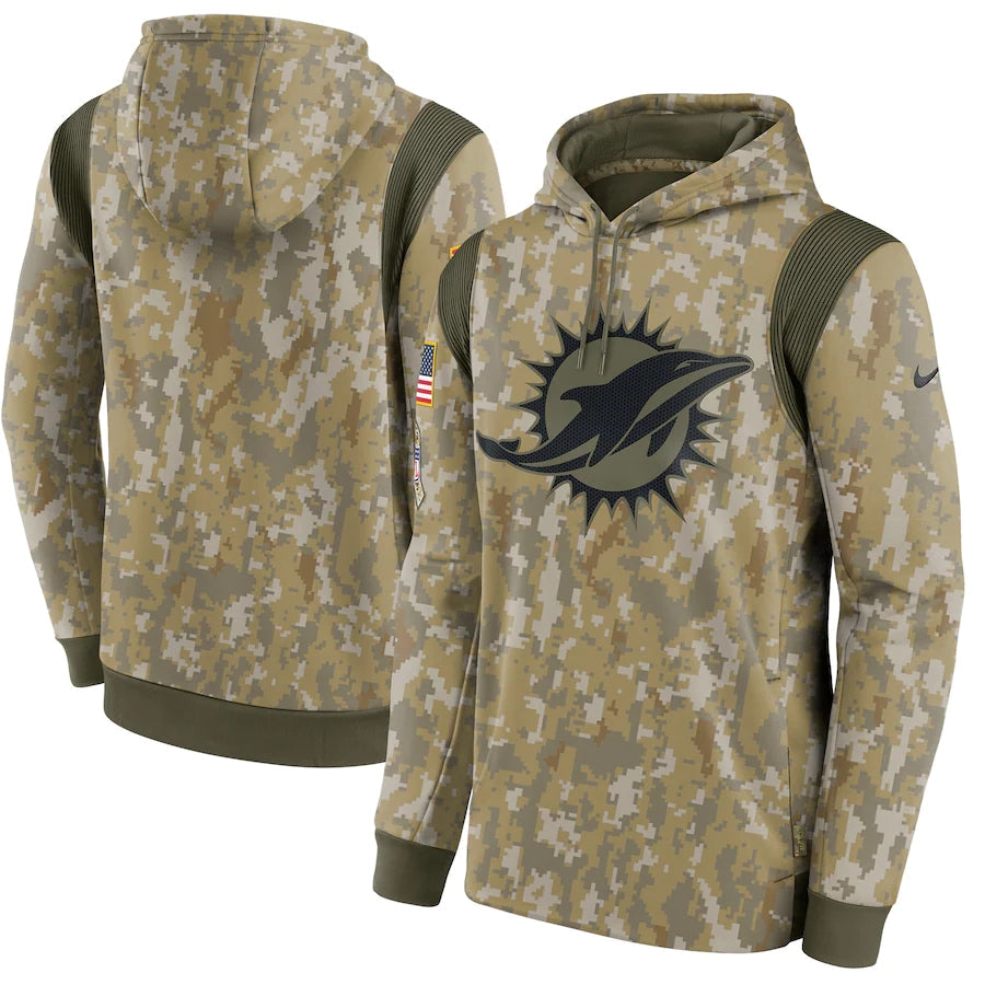 Men's Miami Dolphins NFL 2021 Salute to Service Hoodie1 Camouflage football jersey product view 1
