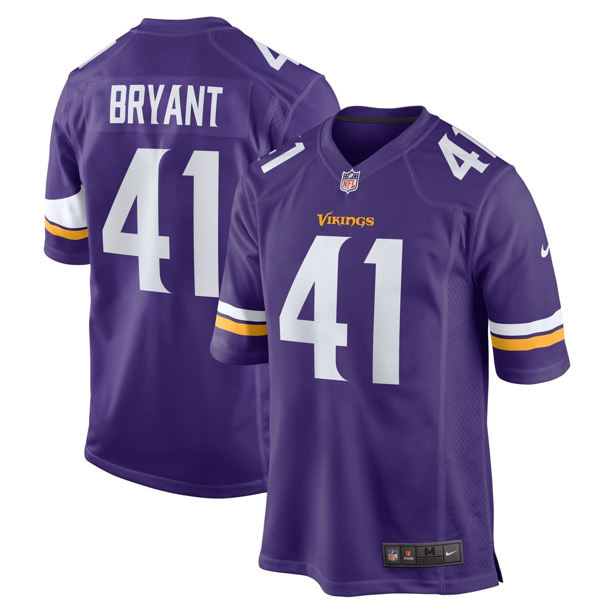 Austin Bryant Minnesota Vikings Nike Game Jersey - Purple football jersey product view 1