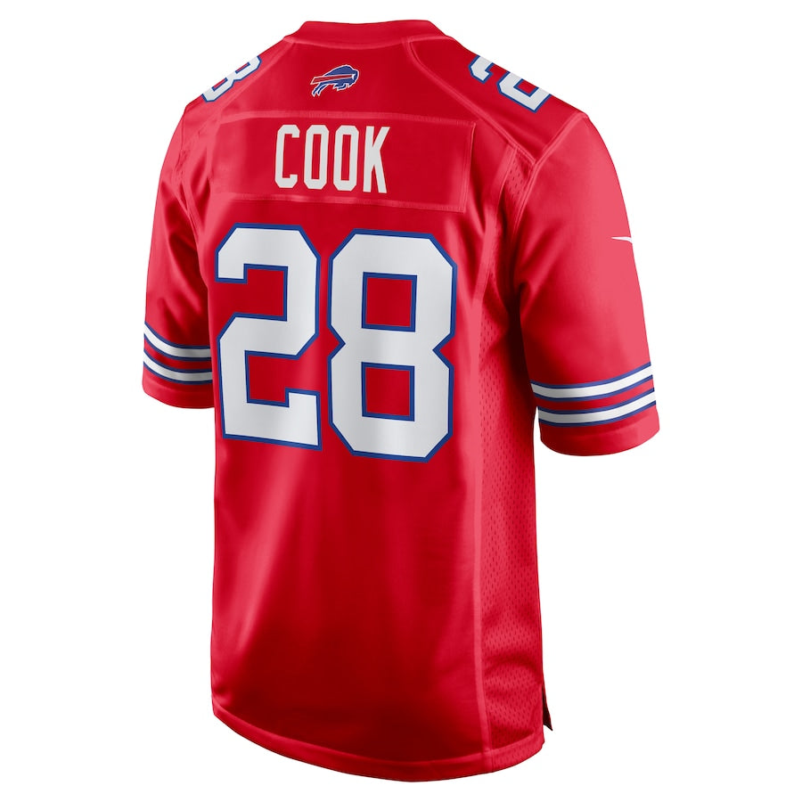 Men's Buffalo Bills James Cook Nike Red Alternate Game Jersey football jersey product view 3