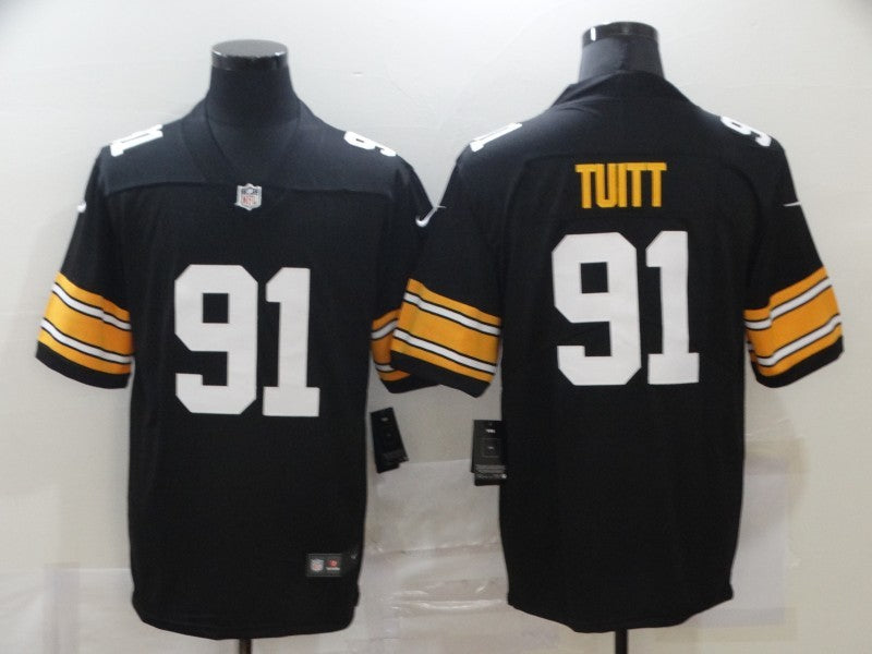 Men's Pittsburgh Steelers Stephon Tuitt #91 Black Player Game Jersey1 football jersey product view 1