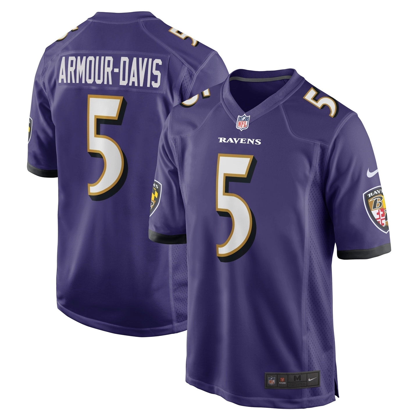 Jalyn Armour-Davis Baltimore Ravens Nike Game Jersey - Purple football jersey product view 1
