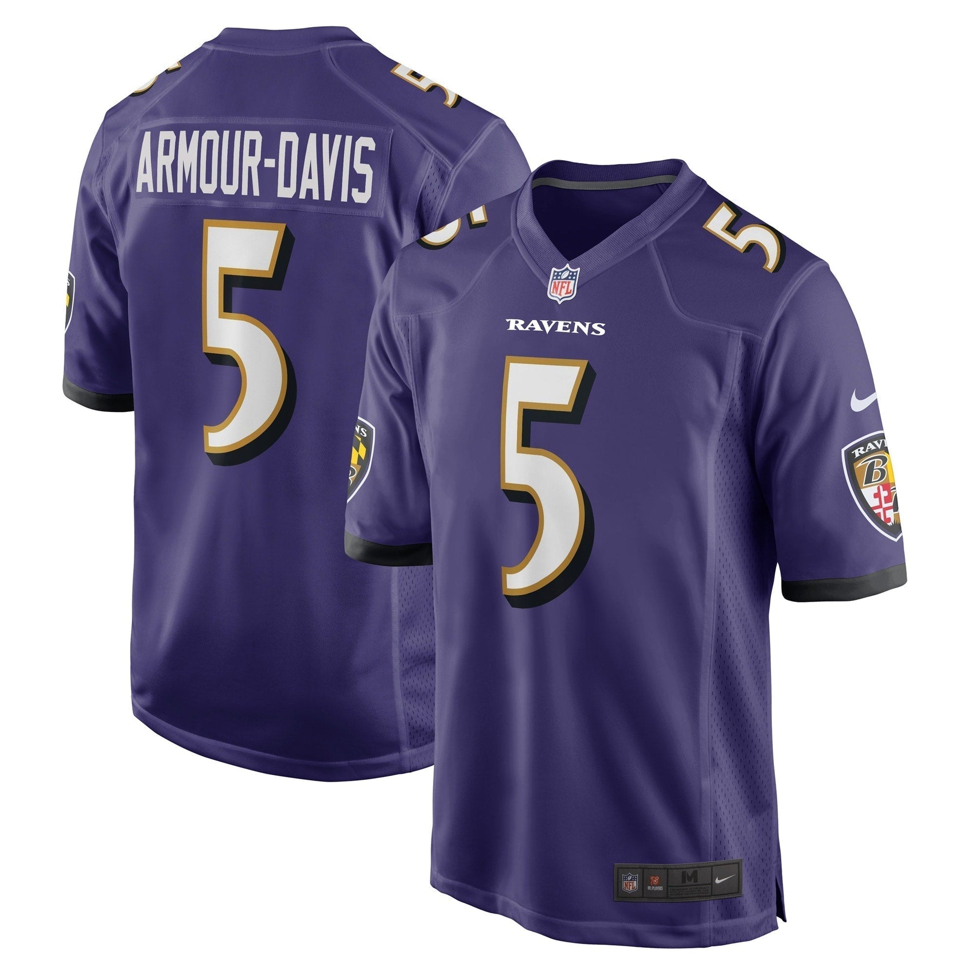 Jalyn Armour-Davis Baltimore Ravens Nike Game Jersey - Purple football jersey product view 1