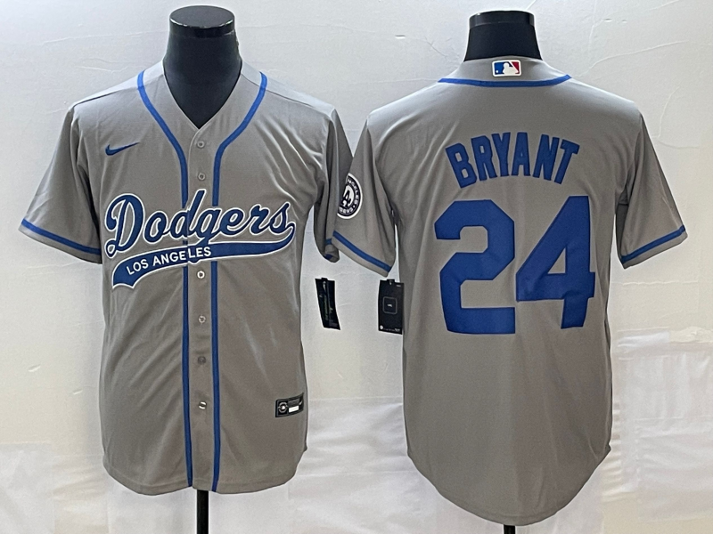 Men's Los Angeles Dodgers Kobe Bryant #24 Gray Player Jersey1 Joint Edition basketball jersey product view 1