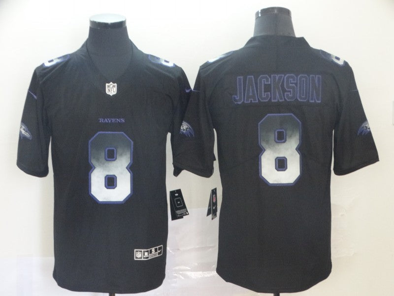 Men's Baltimore Ravens #8 Lamar Jackson Black Alternate Game Jersey1 football jersey product view 1
